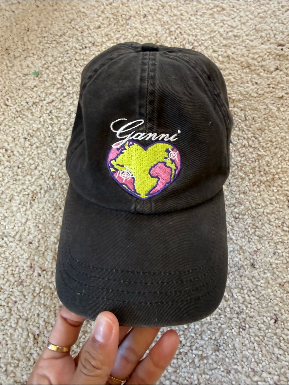 Ganni Black phantom cap
